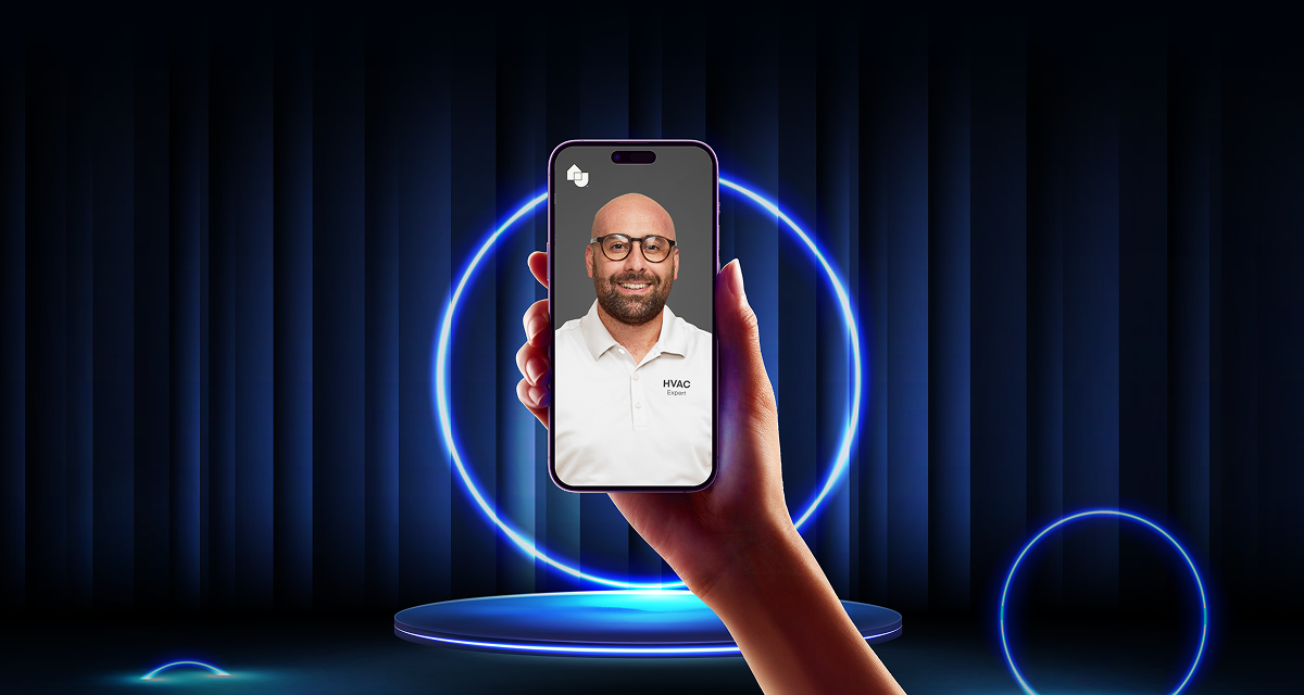 Technician on video chat