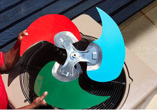 Colorful air conditioner blades